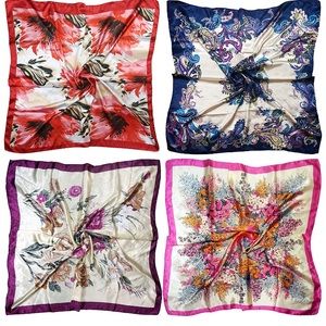 COPY - Satin Square Scarves Neck Hair Head Scarf